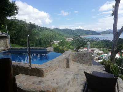 View from Villa 1 facing swimming pool and Corong Corong beach
